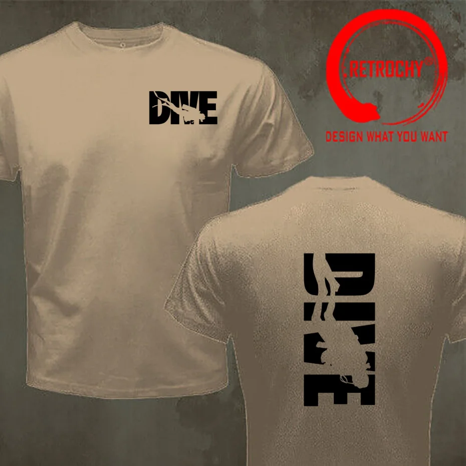 Funny Design Scuba Dive Diver Diving front Print  Shirt Men Fashion Trendy Casual Clothing Stylish Tops Tee Shirt Leisure Tshirt