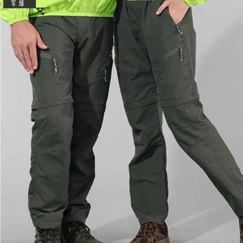 Pantaloni da esterno ad asciugatura rapida, pantaloni da trekking impermeabili sportivi sottili e traspiranti da uomo e da donna, due pantaloni corti staccabili