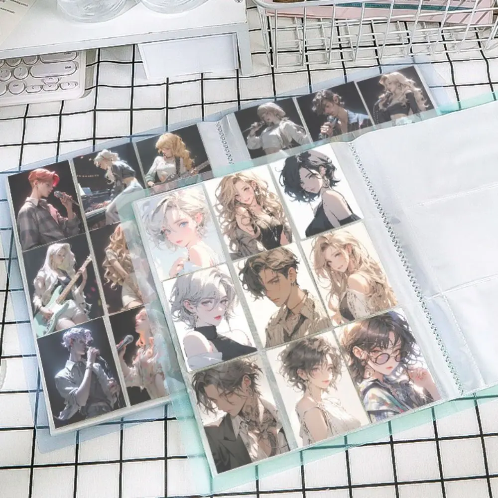 With Inner Page Binder Photocard Holder A4 3 Inch Photo Album Binder Simple Solid Color Small Card Collect Book Card Storage