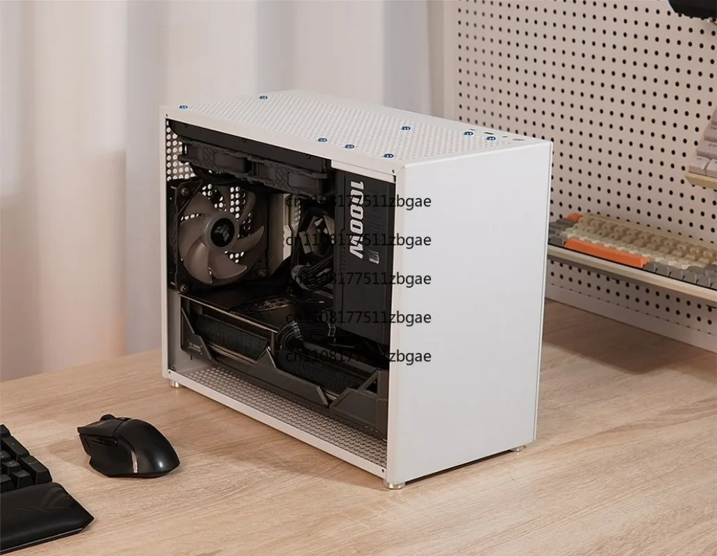 White All Aluminum C2M  Computer Case Tempered Glass Side Panel Upgrade C2P Version Support 240mm Water Cooling