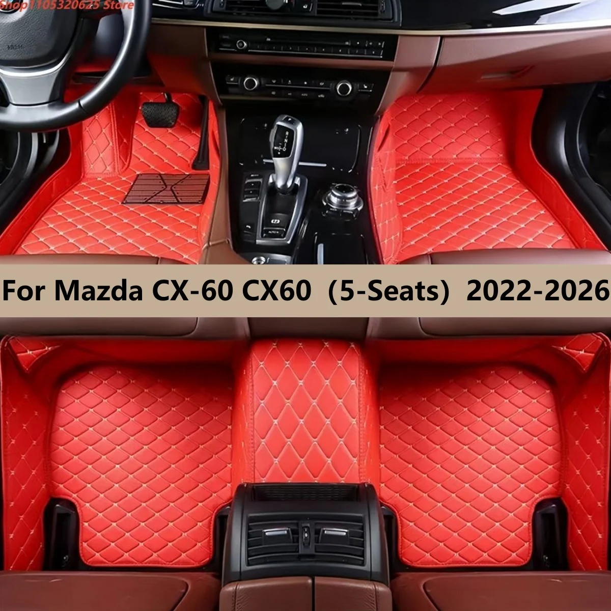 

Автомобильные коврики для Mazda CX-60 (5-местный) 2022-2026, полный комплект, кожаные, аксессуары для авто