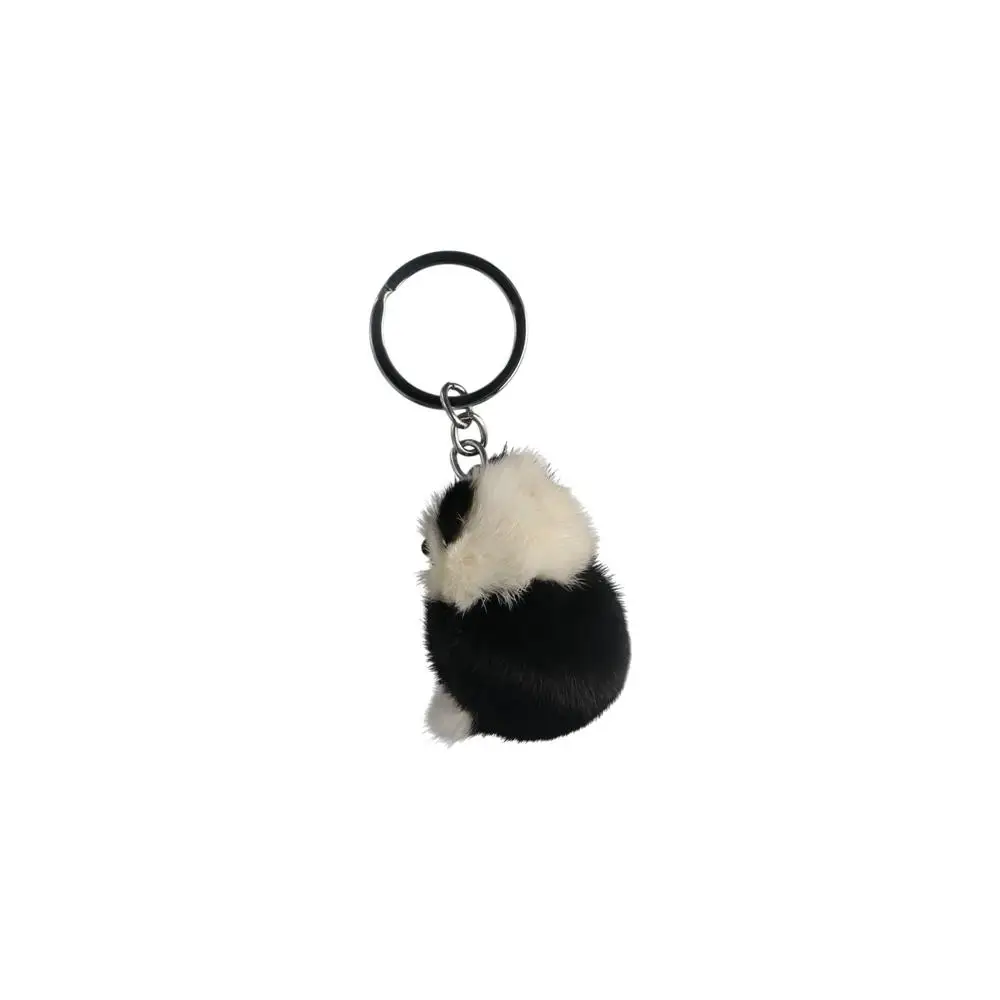 Fashion Soft Mink Fur Panda Keychain Black White Mini Mink Pendant Animal Cute Plush Mink Keyring Hanging Accessory