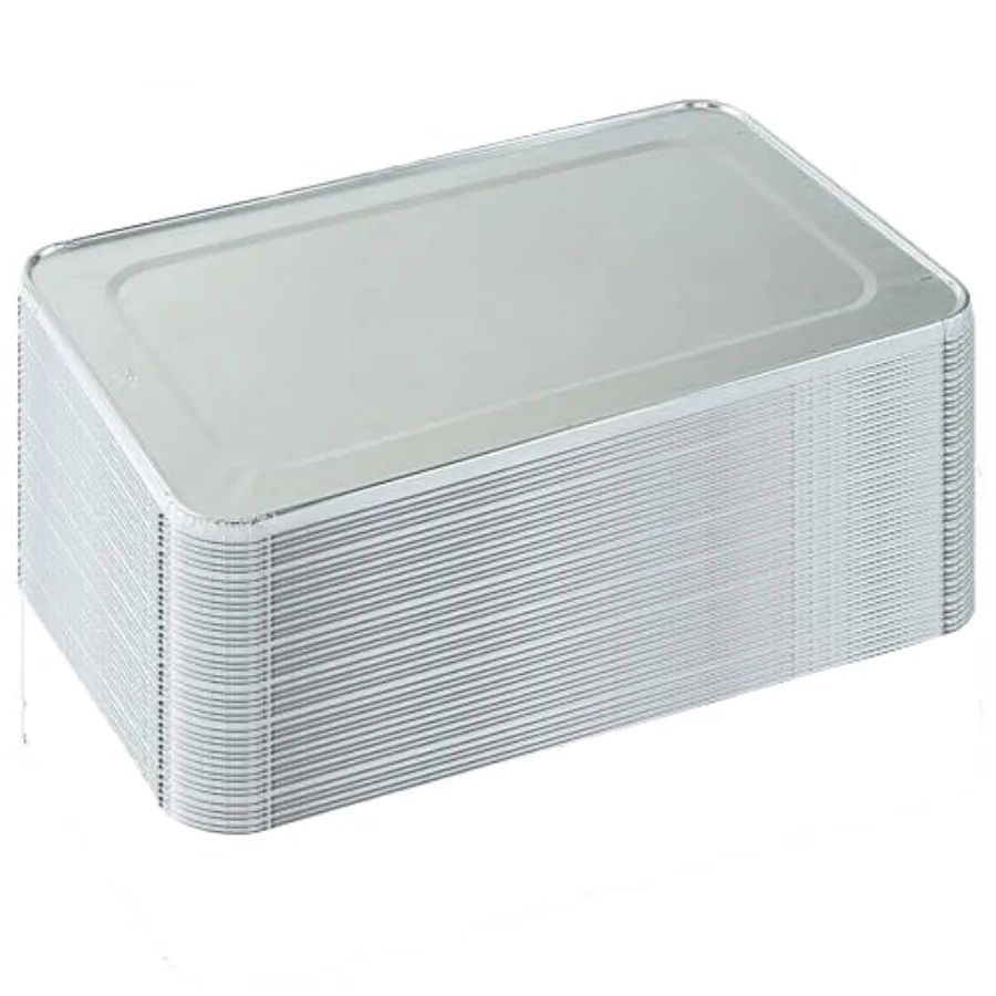 

5-Pack Durable Aluminum Foil Steam Table Pans Full Size Lids, Disposable 21 x 13 inches