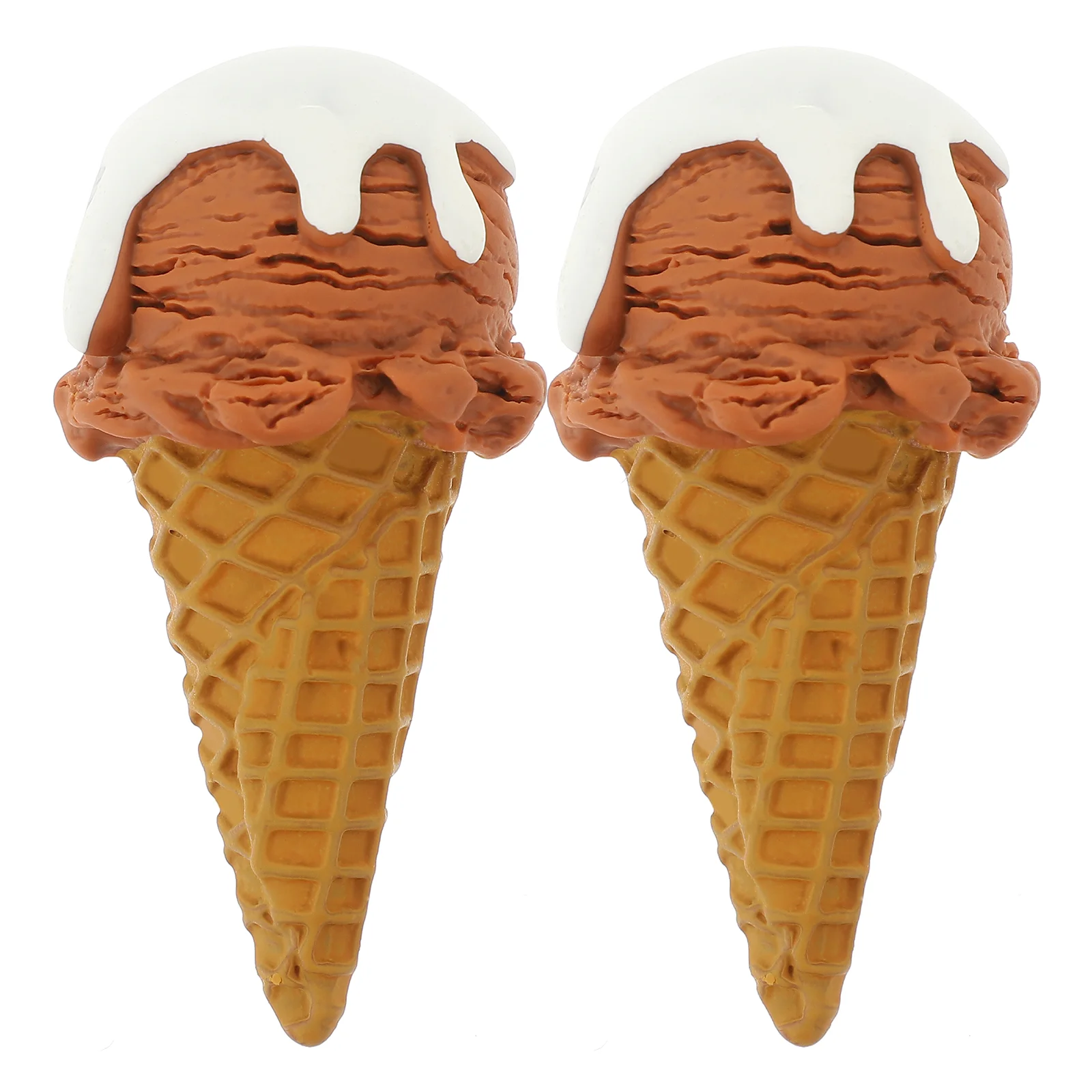 2 Pcs Simulated Ice Cream Mold Artificial Cake Model Cone Prop Fake Simulation Dessert Display Items