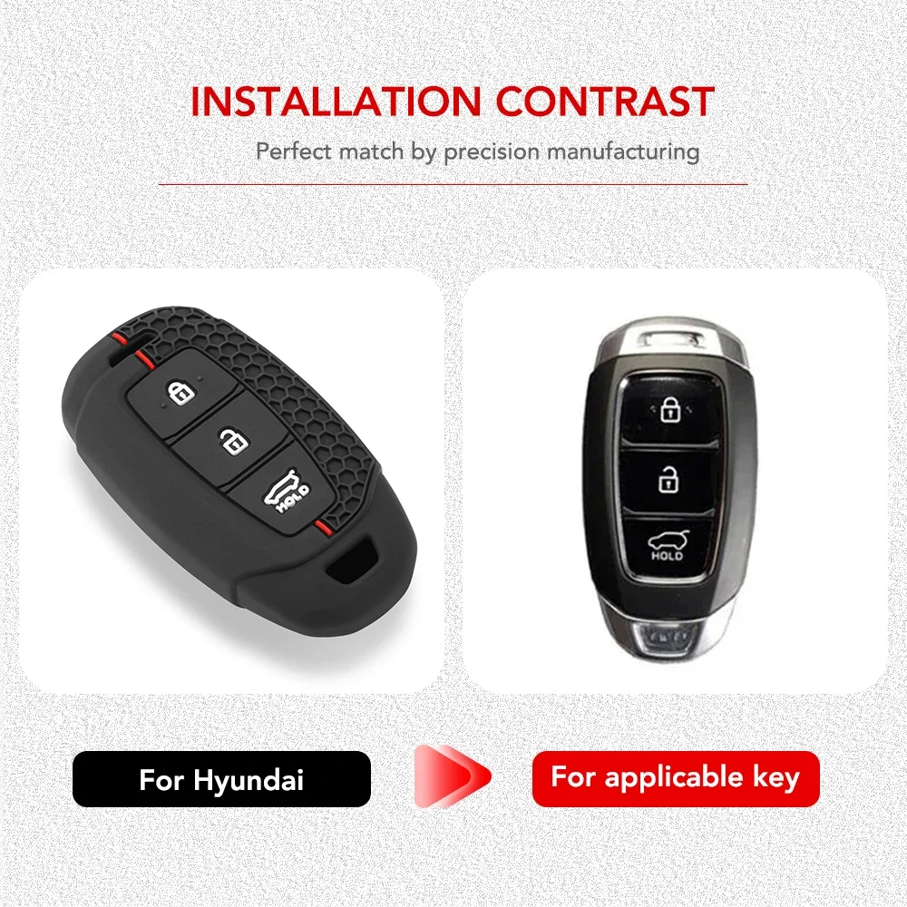 غطاء حافظة مفاتيح السيارة من السيليكون لسيارة Hyundai I30 Ix35 KONA Encino Solaris Azera Grandeur Ig Accent Santa Fe Palisade