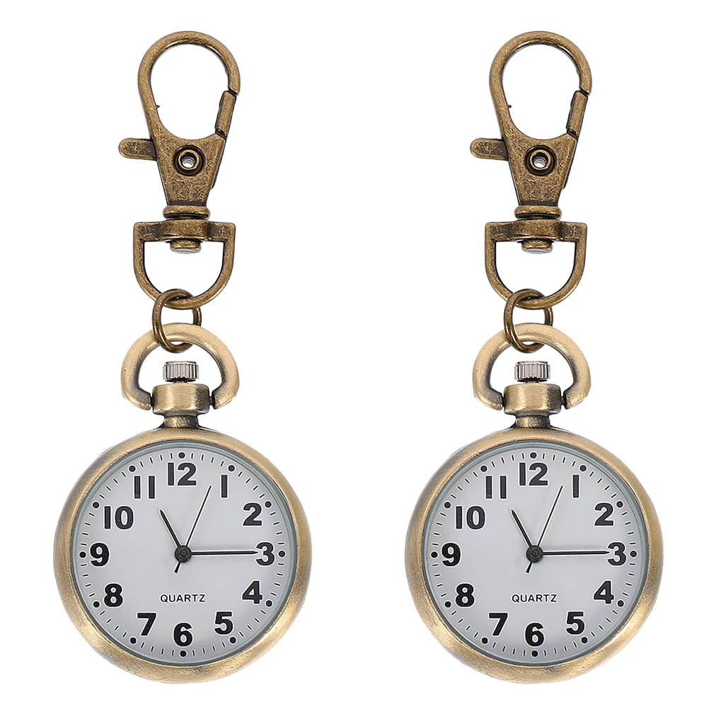 

2Pcs Chest Watch Keychain Nurse Watches for Students Travel Gifts Birthday Wedding Anniversary Christmas