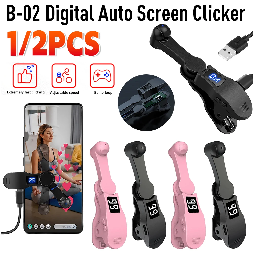 Auto Screen Clicker Mini Simulated Finger Phone Clicking Clicker Clip-on Video Live Liker Game Screen Touch Device for Phone App