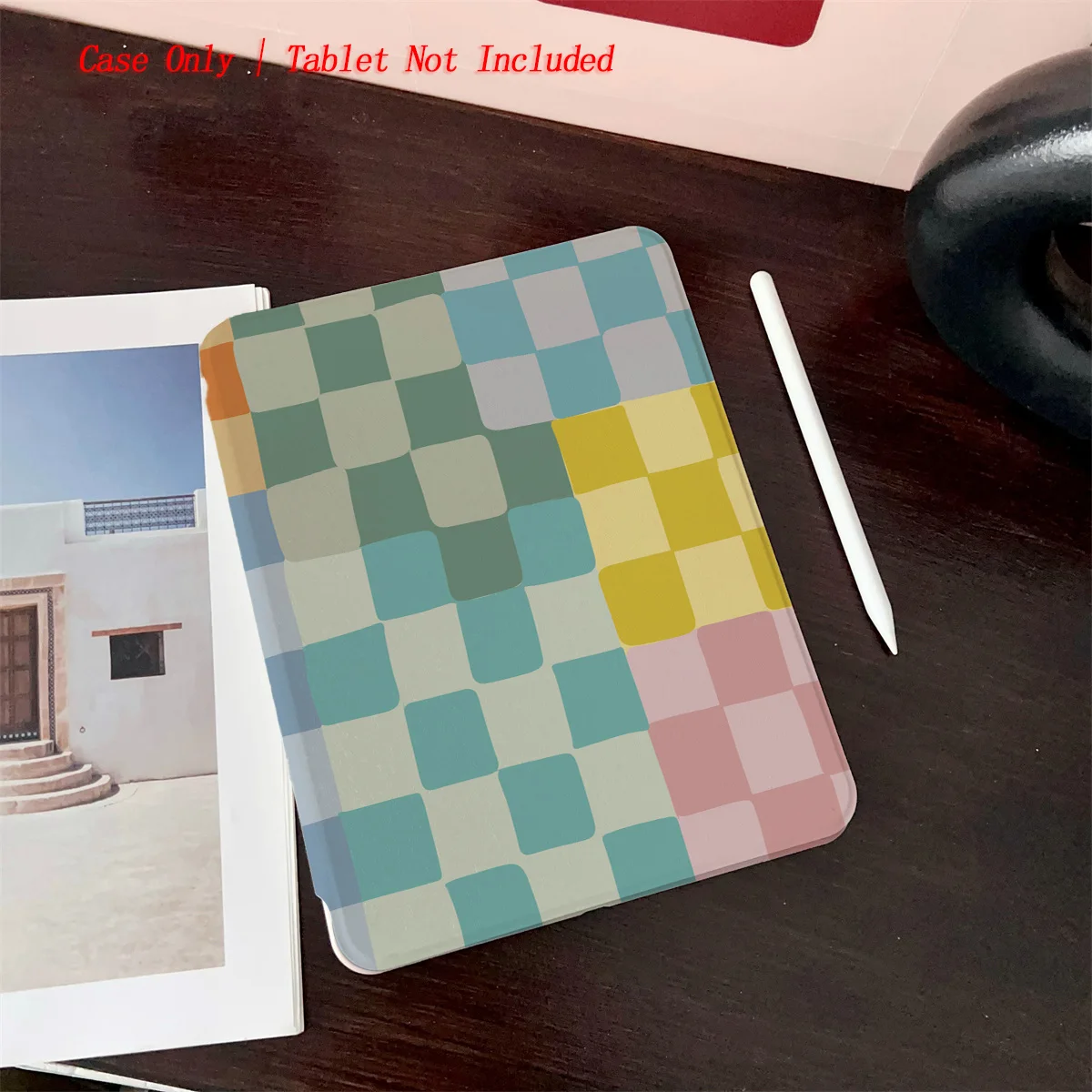 

Bold Multicolored Squares Pattern iPad Case for Air 4 10.9/Mini 4 7.9/2 9.7 Dust-Proof Charging Port