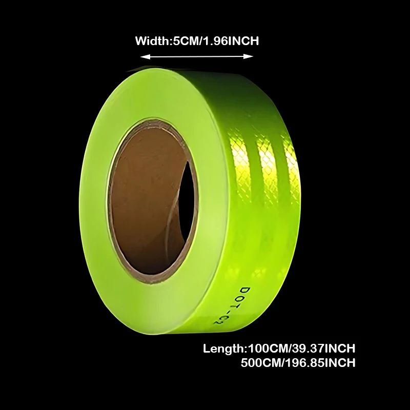1/5m Dot-c2 Green Bright High Reflective Warning Safety Tape Strongly Sticky Waterproof For Trailer Car boats Bicycle Building