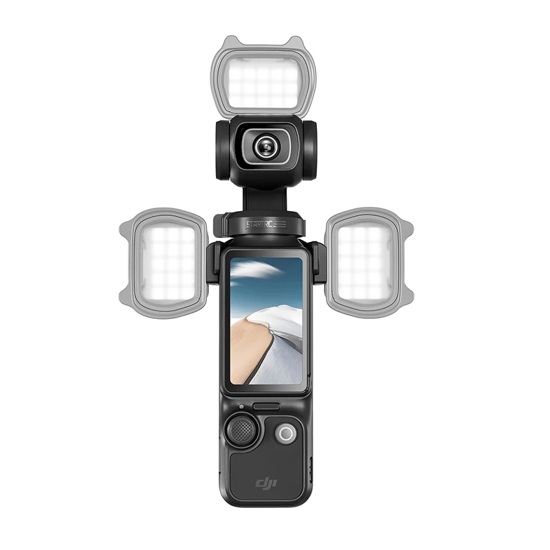 Para dji osmo pocket 3 luz de preenchimento branco quente macio modo triplo clipe fixo luz de preenchimento magnético acessórios para câmera esportiva