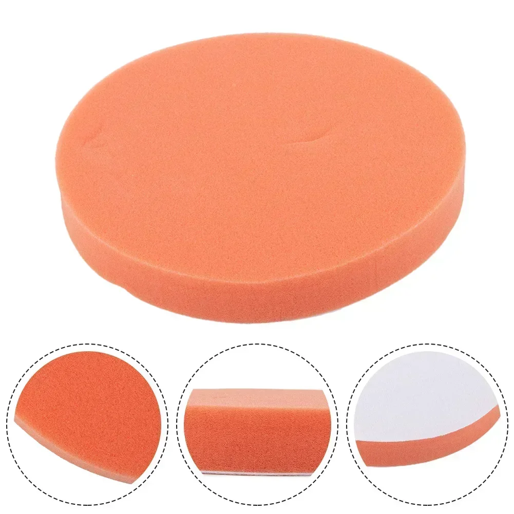 Carhome 1PCS 180mm 7inch Flat Sponge Polishing Buffing Pad For Car Clean Waxing Paint Care Sponge Orange Automotive Care Buffing