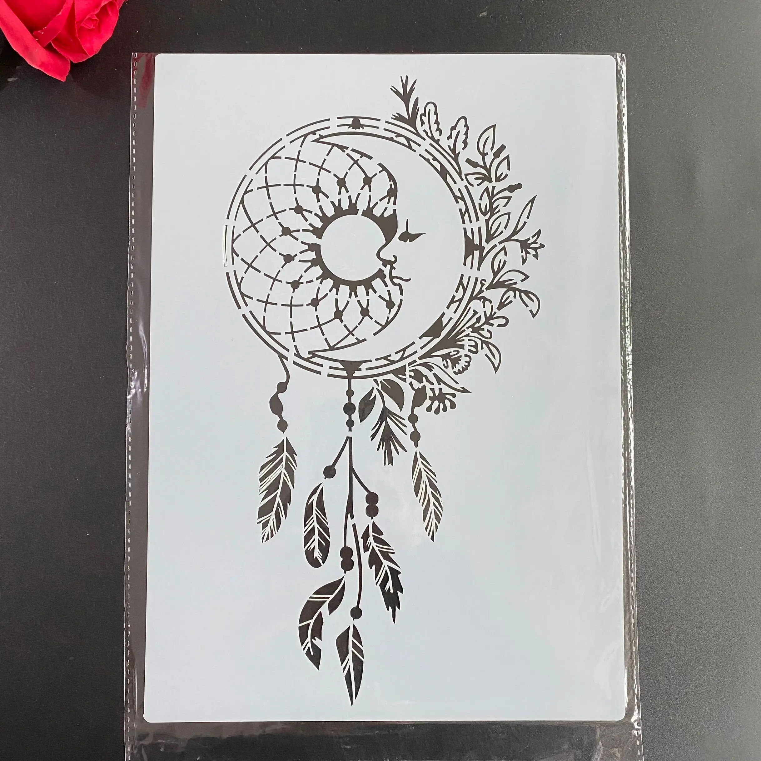 

DIY Stencils Wall Painting Scrapbook Coloring Embossing Album Decorative Paper Card Template,wall A4 29 * 21cm Moon earrings