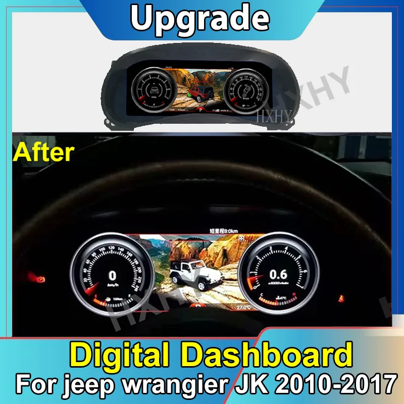 Car LCD Digital Cluster Virtual Cockpit SpeedMeter Dash For Lexus Jeep Wrangler JK 2011-2017 Instrument Screen Panel Unit