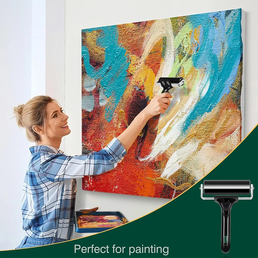 براير الأسطوانة الطباعة المطاط الصحافة الأسطوانة 4 بوصة الماس اللوحة الأسطوانة الحرفية المشاريع الحبر وأدوات ختم صنع بطاقة