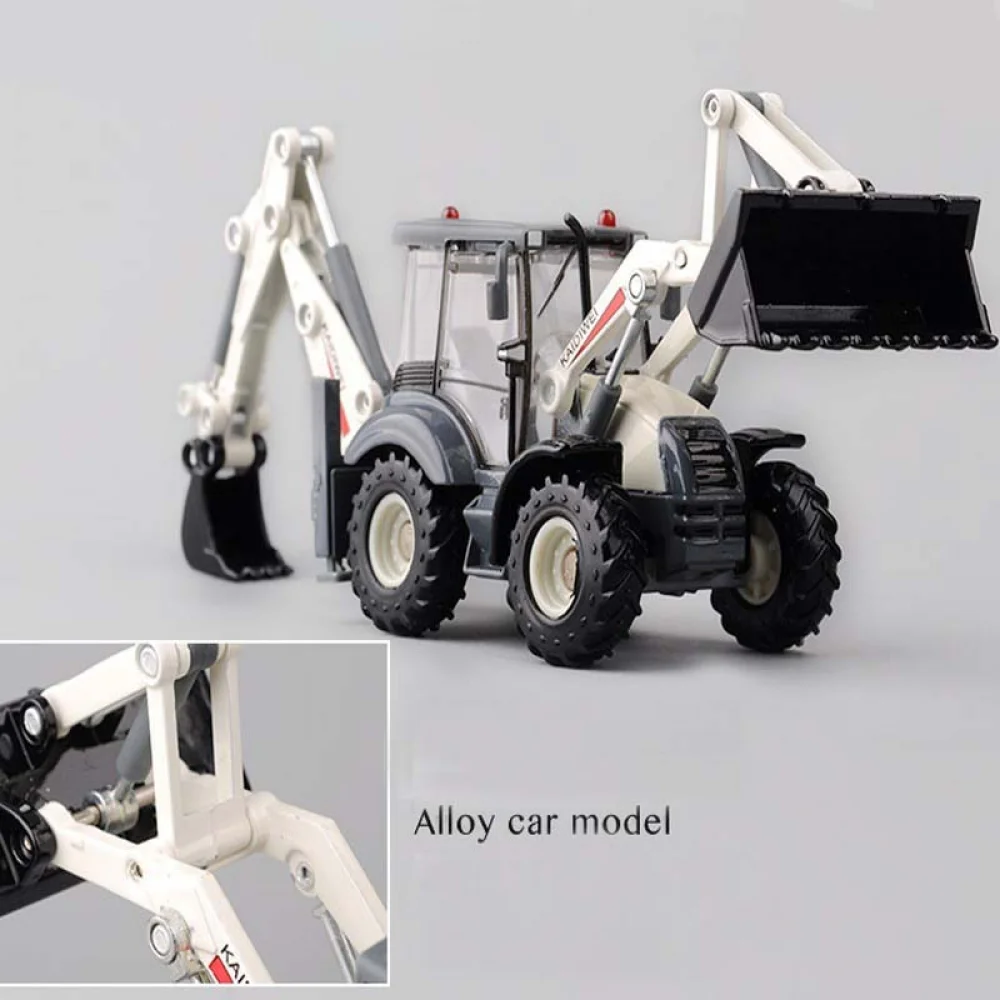 1:50 Alloy Diecast Excavator Inertia 4 Wheel Shovel Loader 2-way Forklift Bulldozer Backhoe Loader Truck Model Toys Collections