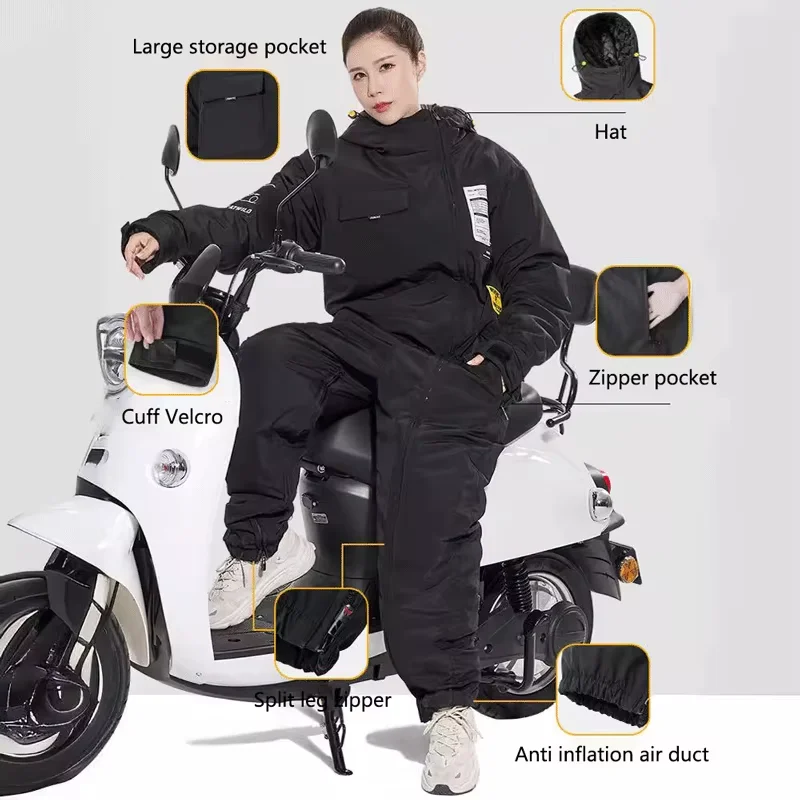 Motorcycle Riding Clothes Windproof Warm Clothing Integrated Quick Wear Cold Proof equipment Fishing Skiing Riding Equipment