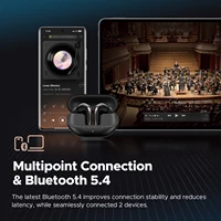 Écouteurs sans fil SOUNDPEATS Air5 Pro, réduction de bruit hybride adaptative 55 dB, Bluetooth 5.4, écouteurs Hi-Res LDAC AptX sans perte, 6 micros AI ENC 5