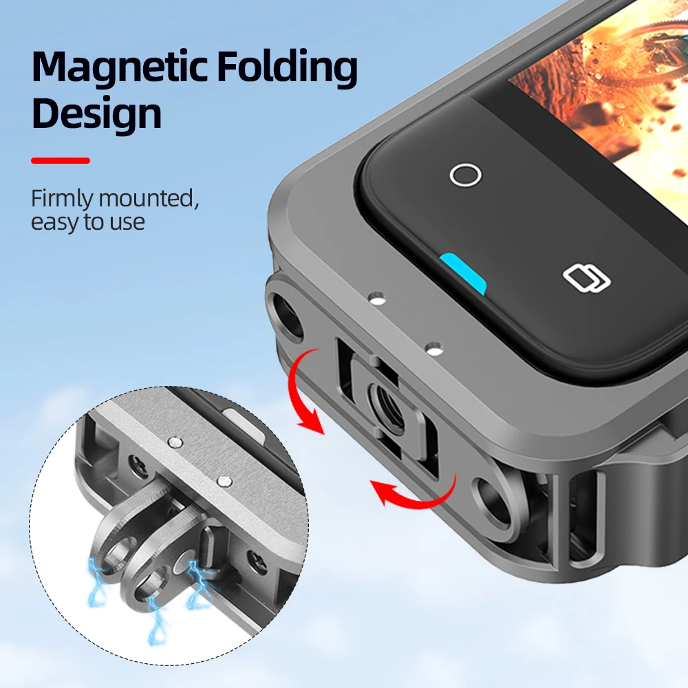 Insta360 X4 용 금속 프레임 보호 확장 토끼 케이지 브래킷, 카메라용 콜드 슈, 수평 및 수직 촬영 액세서리