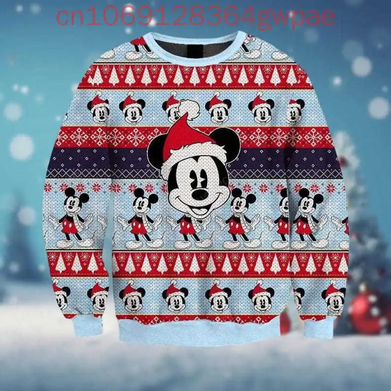 Disney Mickey Donald Duck Goofy Ugly Men and Women Sweater Custom Christmas Castle Sweater Magic Kingdom Family Trip Xmas Gift