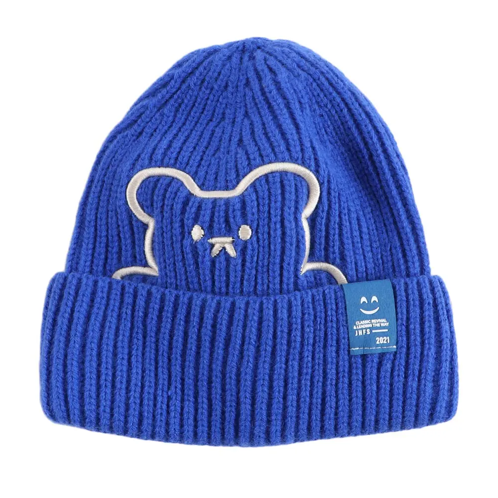 

Warm Girl Stripe Autumn Winter Skullies Korean Style Caps Wool Hat Women Beanies Knitted Hat