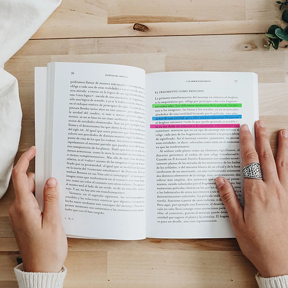 

6 Sets Translucent Highlight Strips Colored Tape Annotating Books Tabs Removable Highlighter Practical Gift