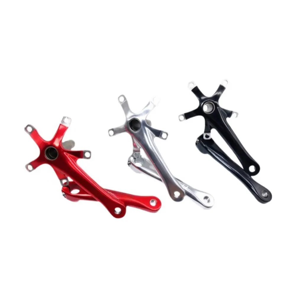 /Hollow /Crankset /170mm 130BCD Aluminum Alloy For Folding Bike Small Wheeled Bicycle Chainring Arm Black Red Cycling Components view 2