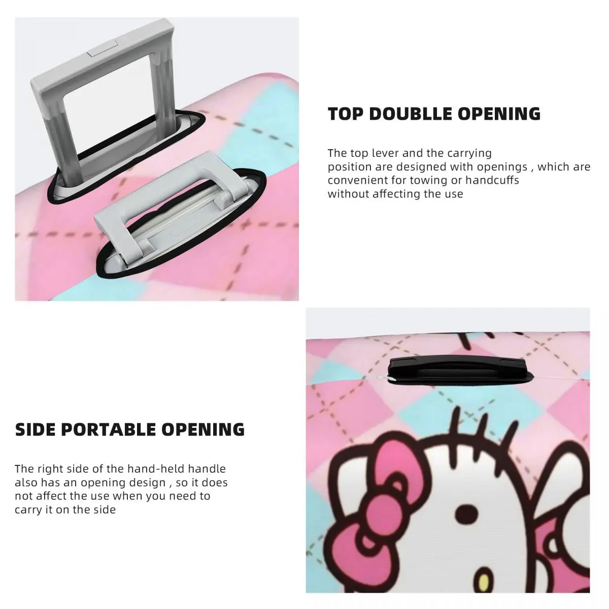 Capa de bagagem personalizada de desenho animado Hello Kitty Capa protetora de mala fofa terno para 18-32 polegadas