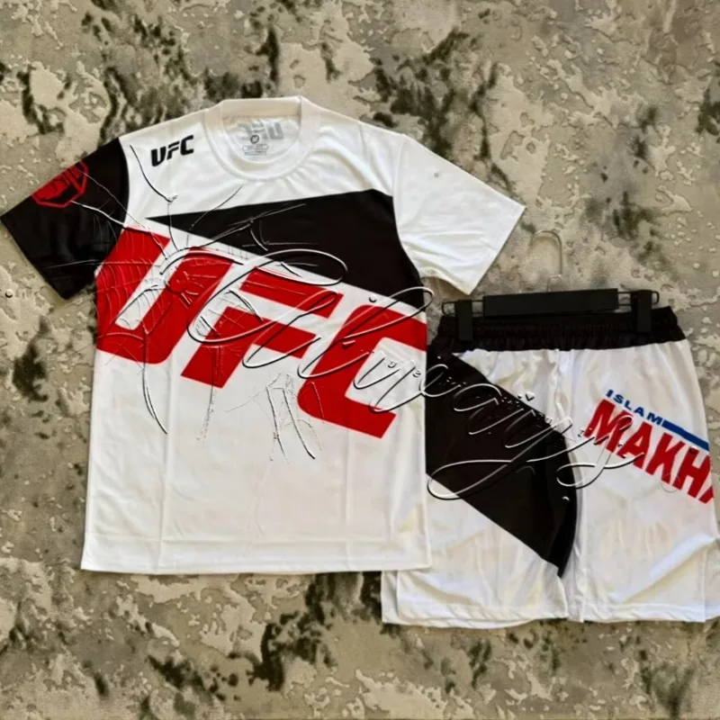 Conjunto de Ropa Deportiva de Entrenamiento de Lucha en Jaula Octagonal Transpirable de Moda UFC MMA Verano 2026, Conjunto de Pantalones Cortos de Secado Rápido para Boxeo y Fitness para Hombre