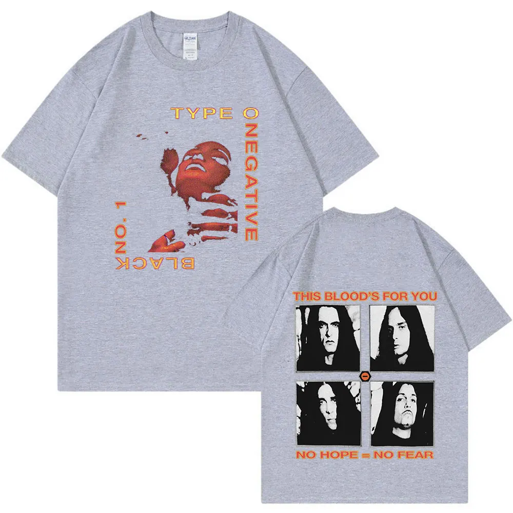 تي شيرت بأكمام قصيرة للرجال والنساء ، فرقة روك من النوع O قبلات دموية سلبية ، معدن قوطي ، عتيق ، هيب هوب ، قطن