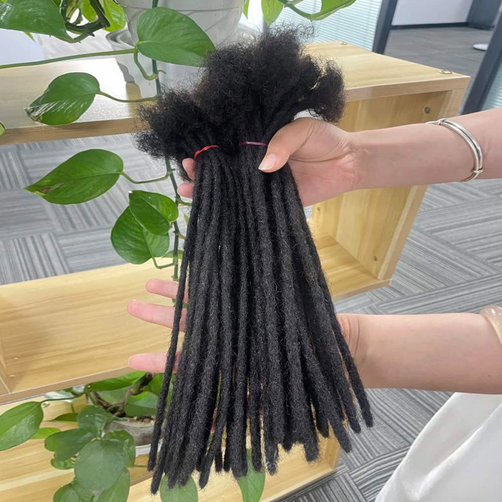 6-20 Inch 100% Human Hair Inter Loc Extensions 0.6cm Width Full Handmade Dreadlock Extensions for Men Women Kids Can Be Dye