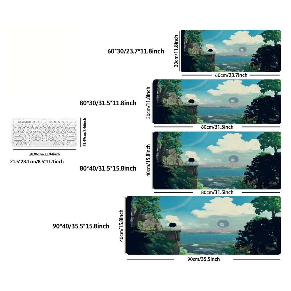 XXL Gaming Mouse Pad Voxel Island Zelda Coastal Town Sci Fi Cliff Landscape Non Slip Desk Mat For PC Keyboard Gaming Decor view 4