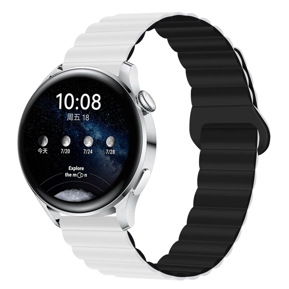 Correa de silicona para Samsung Galaxy Watch 6/5/4, pulsera magnética clásica Amazfit GTR/GTS para Huawei Watch 3 GT4/4/6 Pro, 2/3