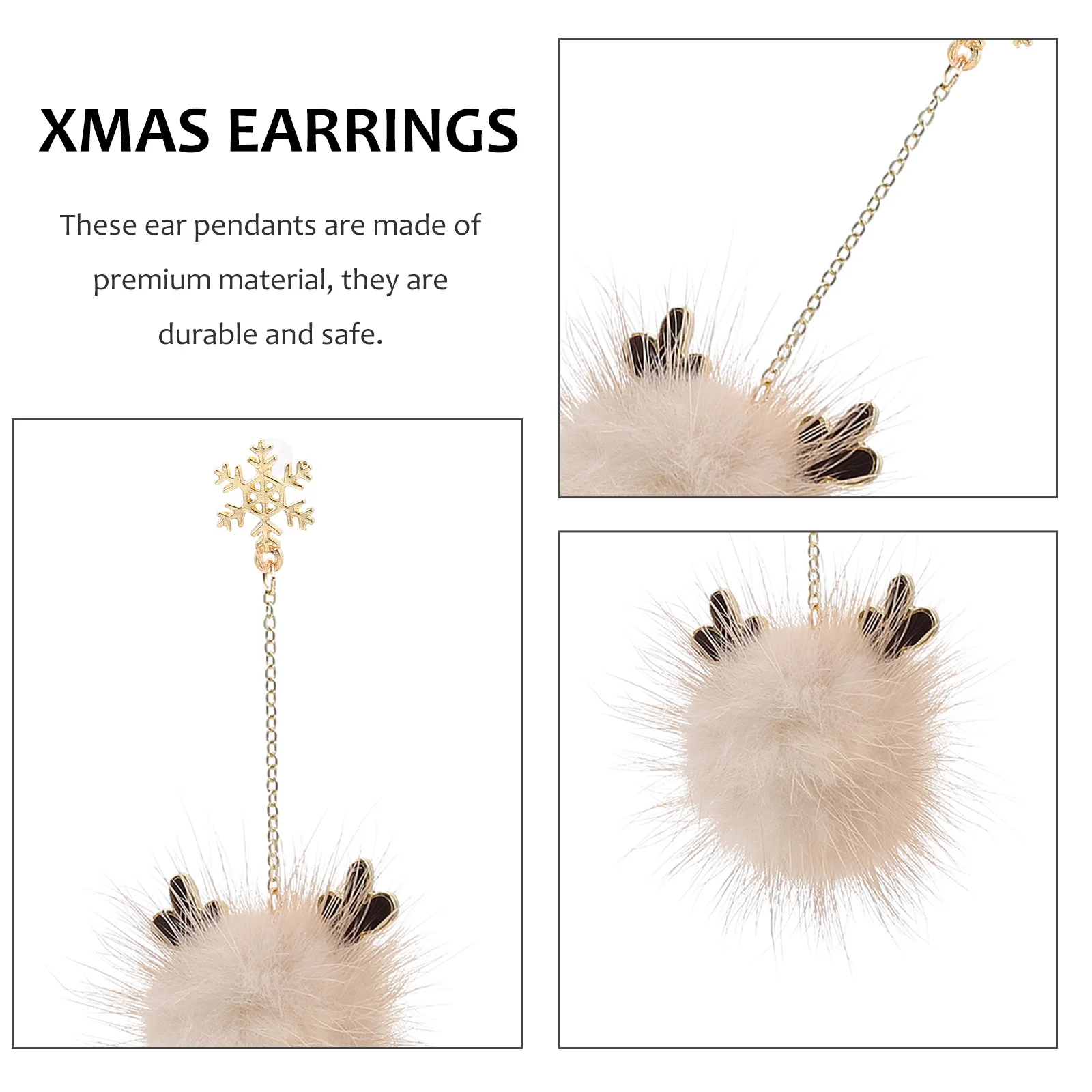 

1Pair Christmas Snowflake Elk Horn Earrings Lovely Festival Accessories Stylish Xmas Ear Jewelry Ornament Xmas Earrings