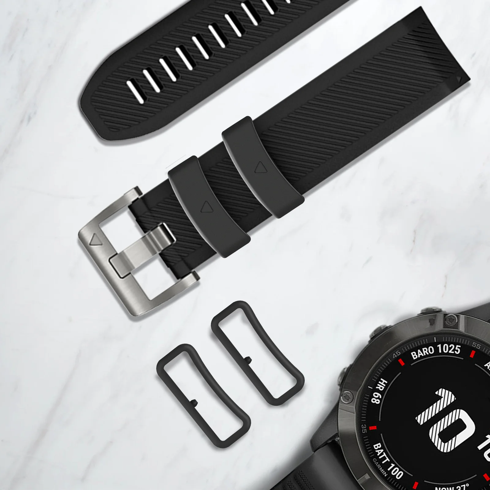 

5Pcs Silicone Watch Bands Keeper Easy Install No Disassembly Required for Fenix 235 22mm Watch Strap Loop