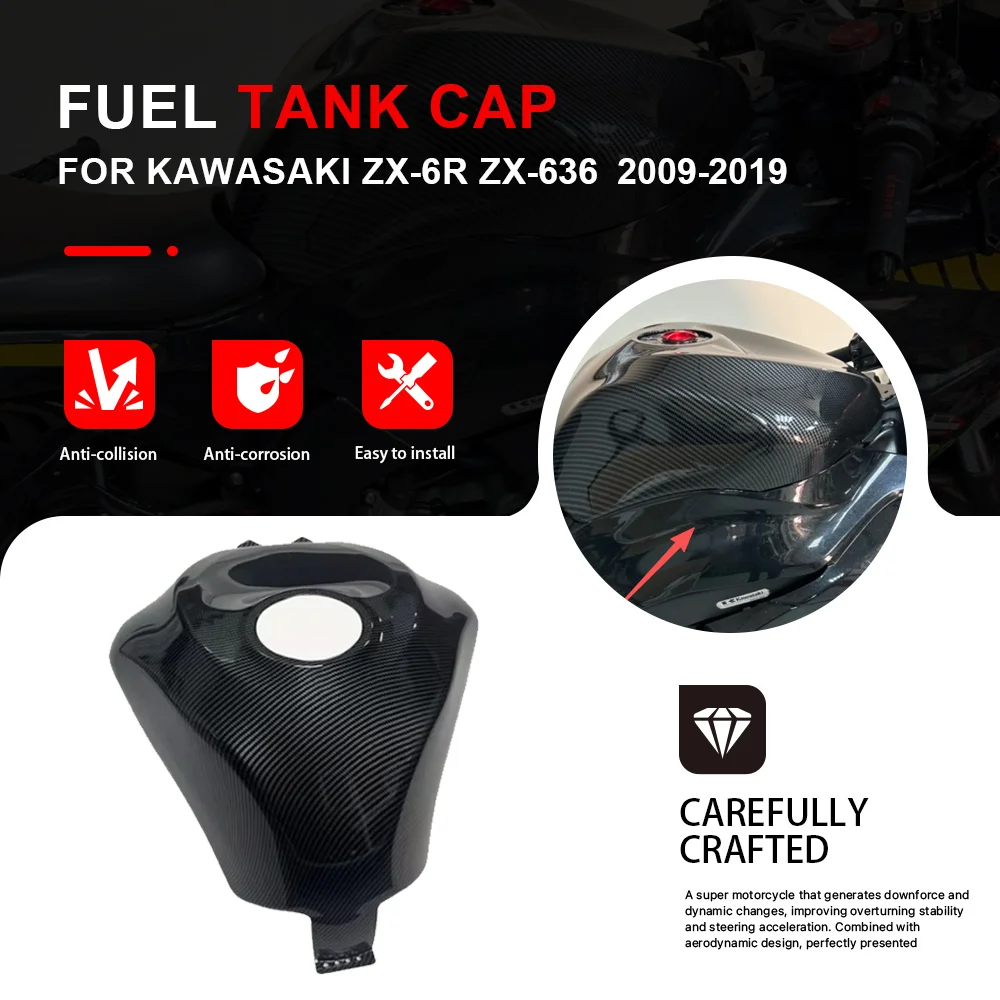 Motorcycle Fuel Tank Cover Cap Protection Cover For Kawasaki ZX-6R ZX-636 ZX6R ZX 6R 2009-2019 Motorcycle Fuel Tank Cap Cover