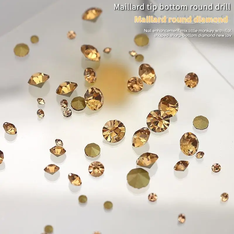 혼합 샴페인 골드 네일 라인스톤 샤인 네일 액세서리 네일 아트 DIY 네일 액세서리 장식 참