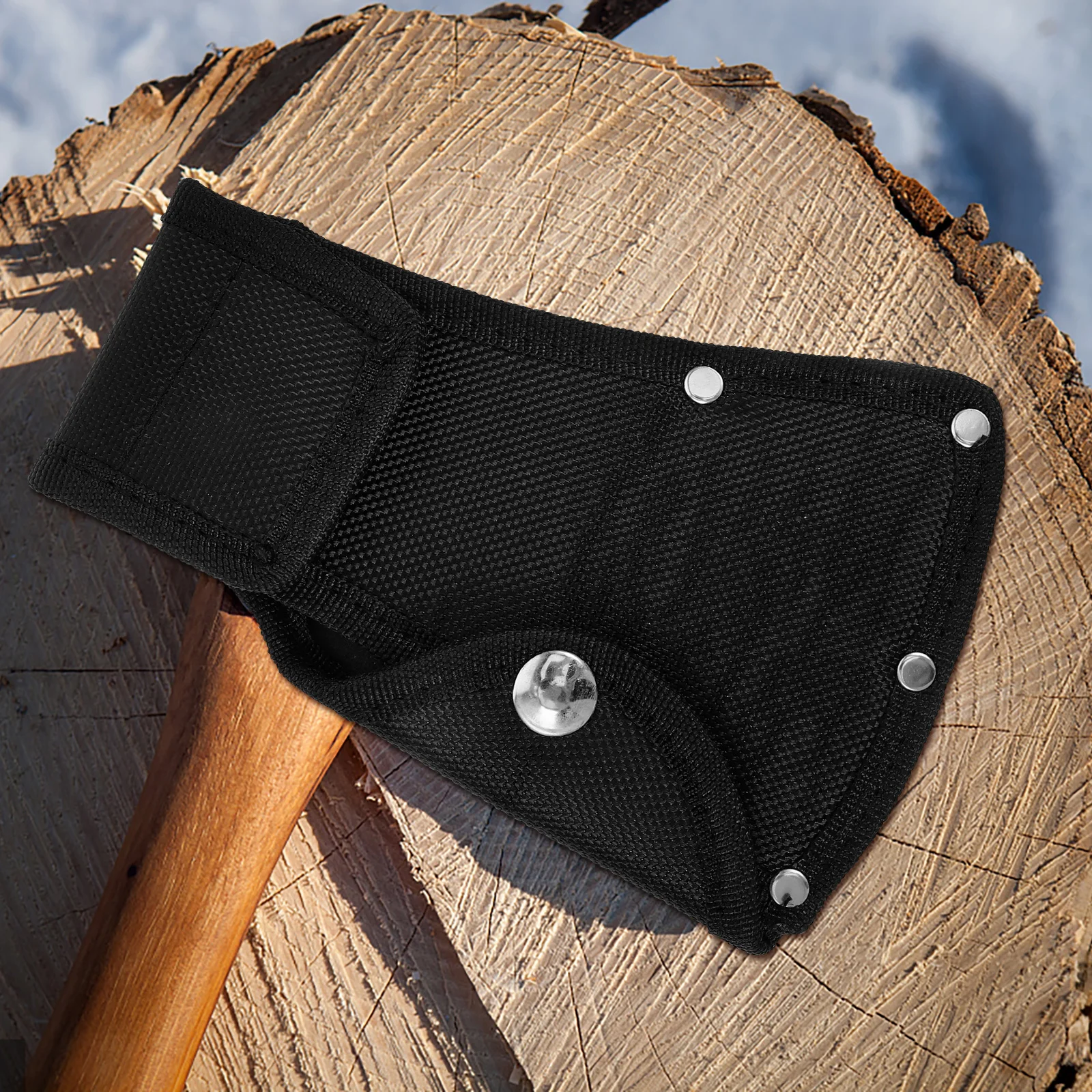 Hatchet Cover Thickened Nylon Axe Head Protector Outdoor Camping Portable Snap Closure Axe Sleeve Hatchet Head Protect Case