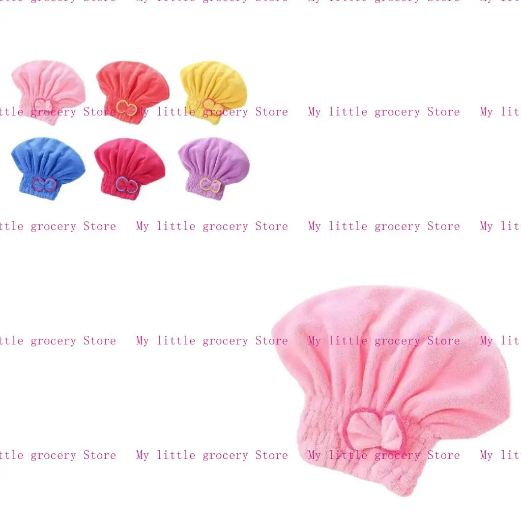

D5BD High Absorbency Hair Towel Wrap, Quick Dry BowKnot Caps for Women with Long Hair