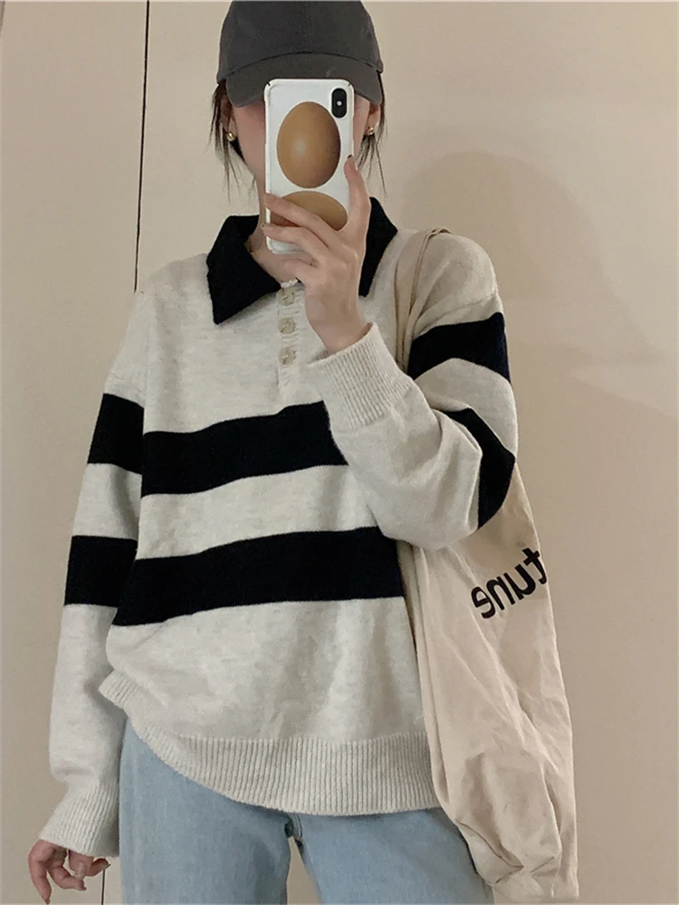 Sweater Women Spring Pullover Girls Sweater Oversize Knitted Summer Tops Vintage Long Sleeve Fall Female Outerwear Knitting Thin