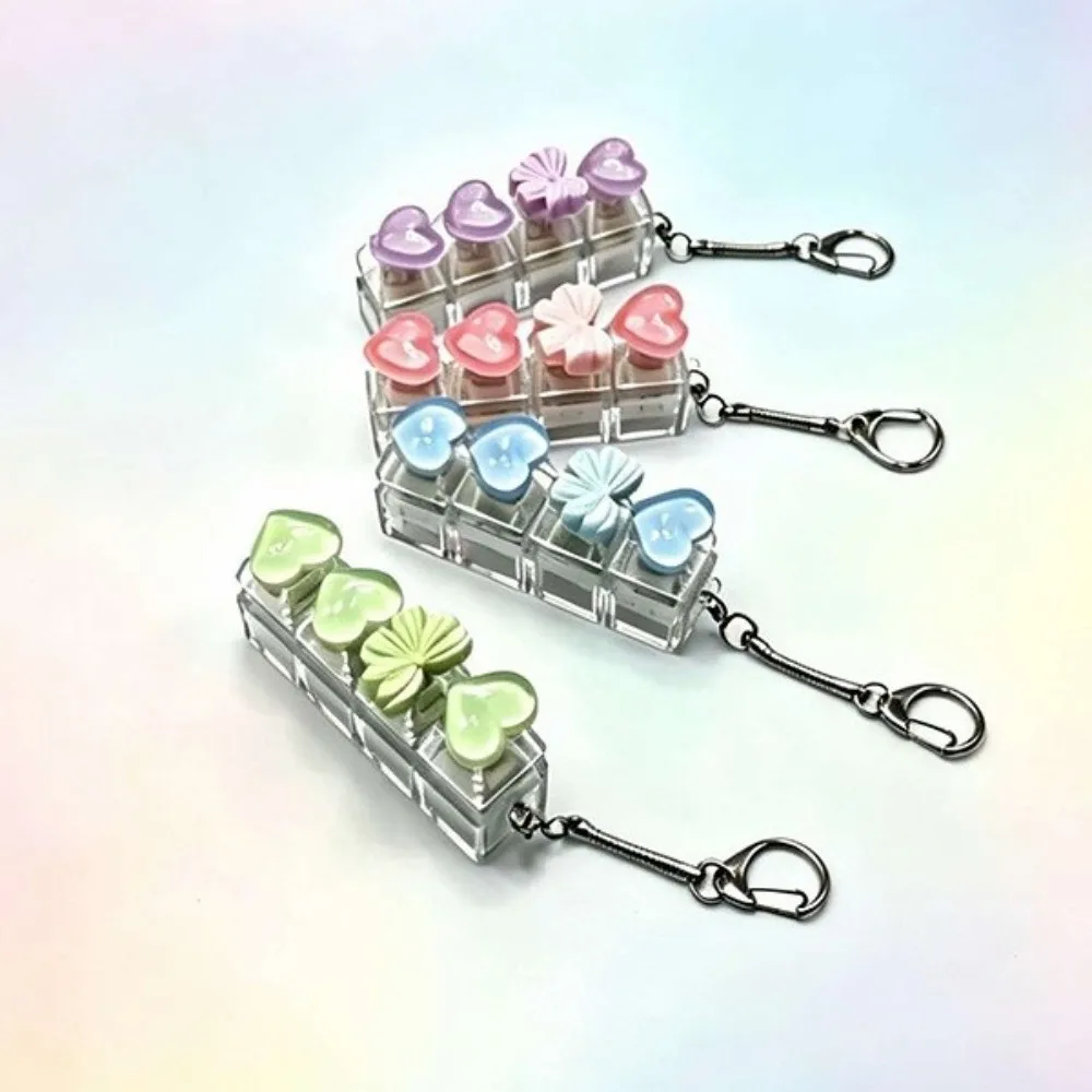 Heart Keyboard Press Button Keyring Reduce Anxiety Knot Cliker Keychain Press The Keyboard Keyboard Keychain Bags Hanging Charm