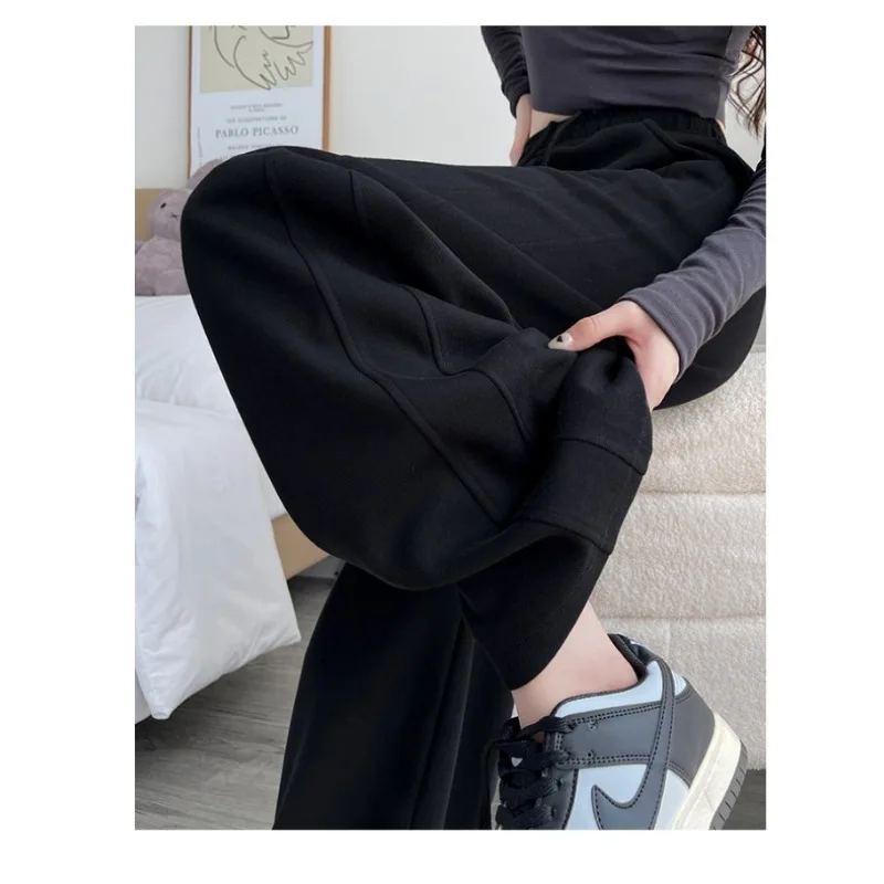 Women Long Pants Casual Wide Leg Elastic Waist Female Straight Trousers  New Spring Summer Sports Pants Loose Style Pants