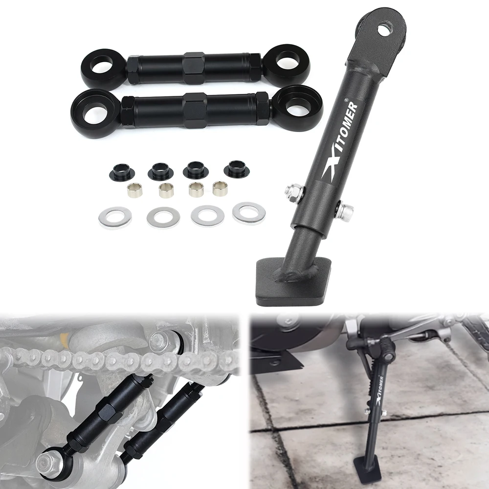 

Motorcycle Adjustable Kickstand Side Stand & Rear Lowering Links kit For Honda NC700S 2012-2014 NC700X 2012-2020 NC750S NC750X