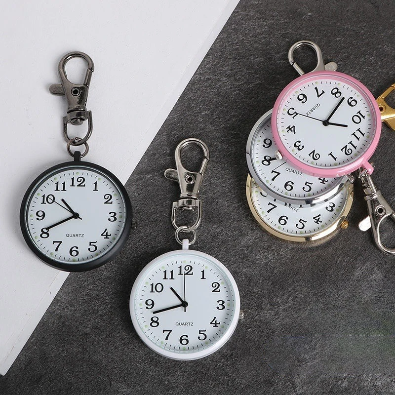 ساعة جيب كوارتز محمولة للطلاب والممرضات وسلاسل المفاتيح والساعات المزودة بالبطاريات وساعات عتيقة للأطباء
