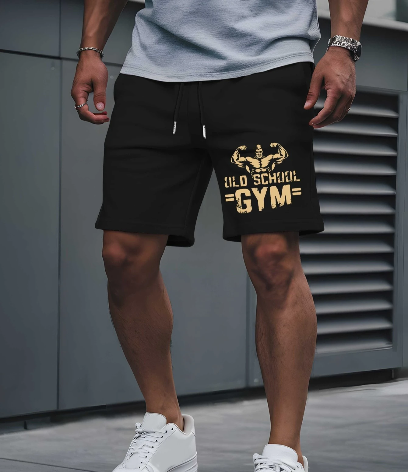 

Мужские летние повседневные шорты с принтом для фитнеса, свободного кроя, с эластичной талией и шнурком, подходят для активного отдыха и повседневной носки.