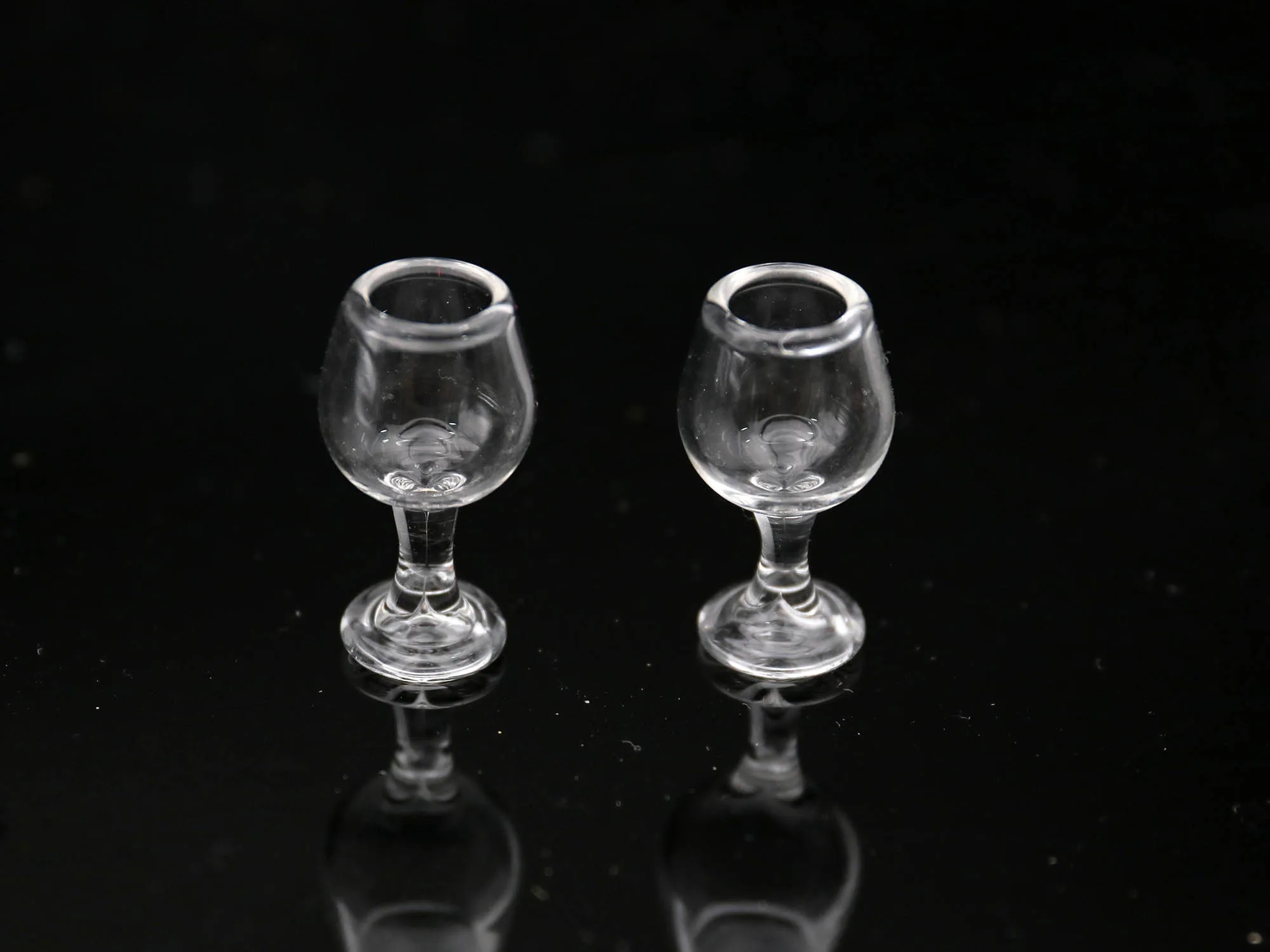 2PCS Miniature Round Wine Glass Cups Kettle Mini Glass Bottle Dollhouse Miniature 1:12 Scale Accessory