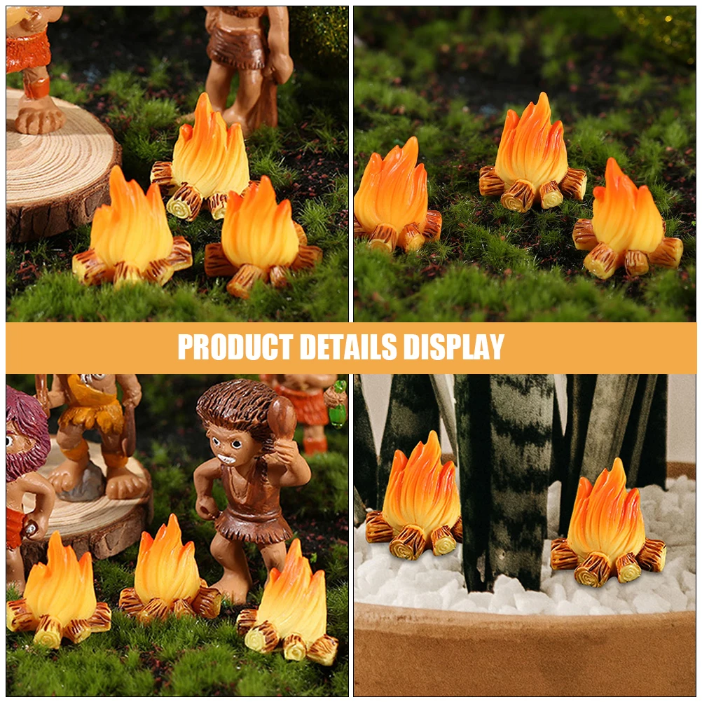 

8pcs Miniature Decorative Resin Ornaments for Camping Birthday Party Supplies Dollhouse Party Garden Bonsai Camping DIY