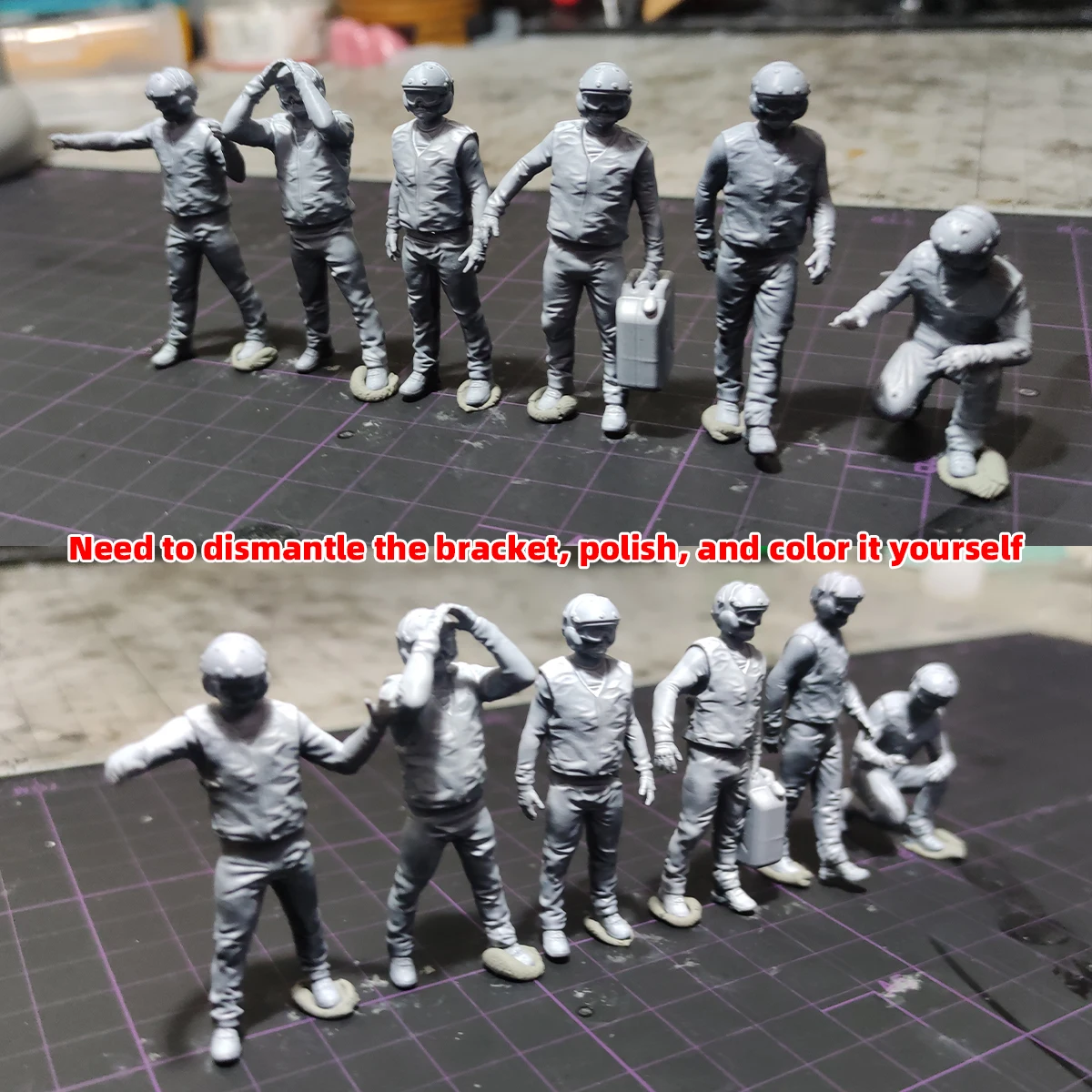 1/35 1/48 1/60 1/72 1/100 1/144 Modellbausatz 3D Harz Miniatur Soldatenfiguren Diorama Unbemalte Bodenbesatzung DIY für Gundam – Detail 8