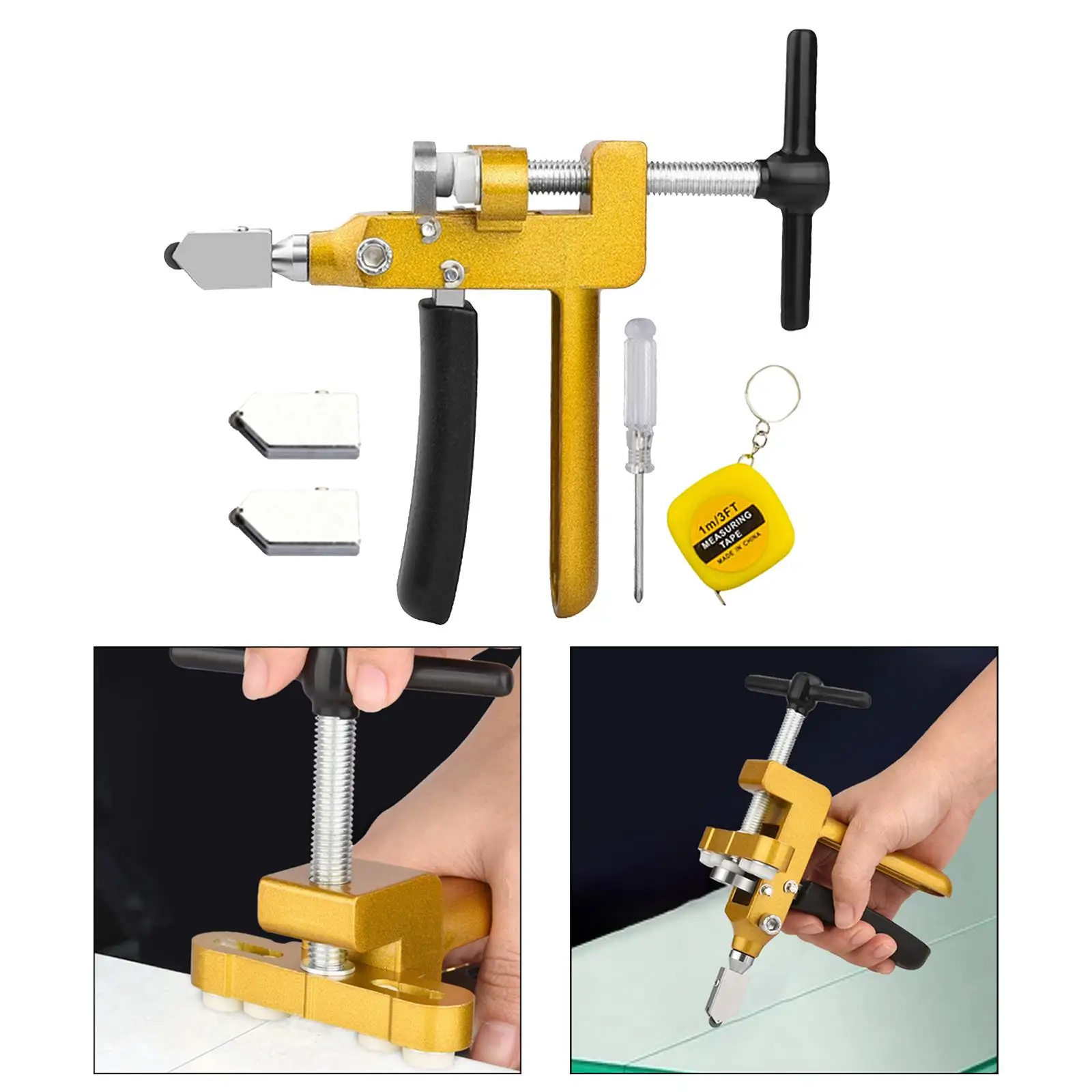 

Glass Tile Cutter Breaker Multifunctional Ceramics Mirror Three in 1 Lightweight Glass Handheld Manual Tile Cutter Glass Cutter