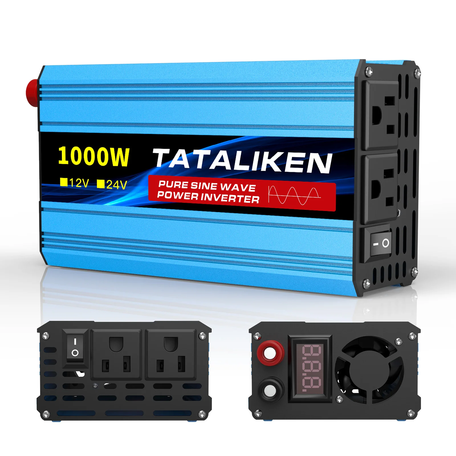 Inversor de Onda Sinusoidal Pura 1000W/1600W/2200W/2500W/3000W/3500W/4000W 12V 110V 60HZ, Convertidor de Voltaje para Auto, Adaptador de Corriente para Accesorios de Auto y Camping