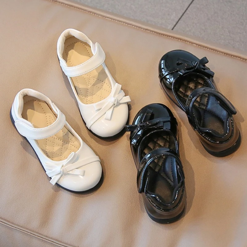 

Child Princess Shoe2025 Autumn New Korean Edition Girl Flat Flat Single Shoe Retro Bow Princess Shoe Girl Fashion Leather Shoes